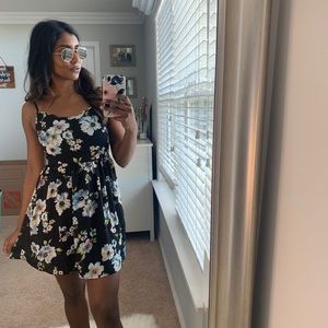 Mini Black Floral Dress size XS